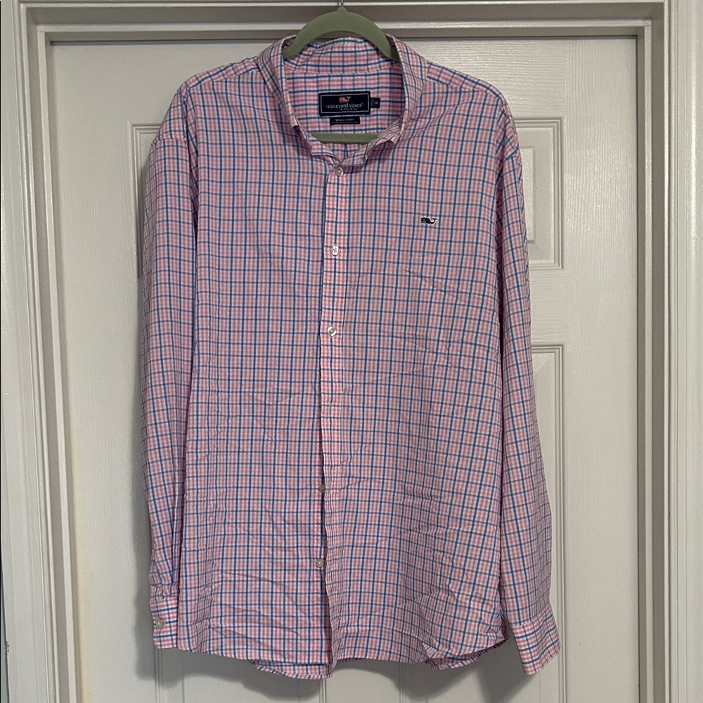 Vineyard Vines Pink & Blue Check Button-Down Shirt